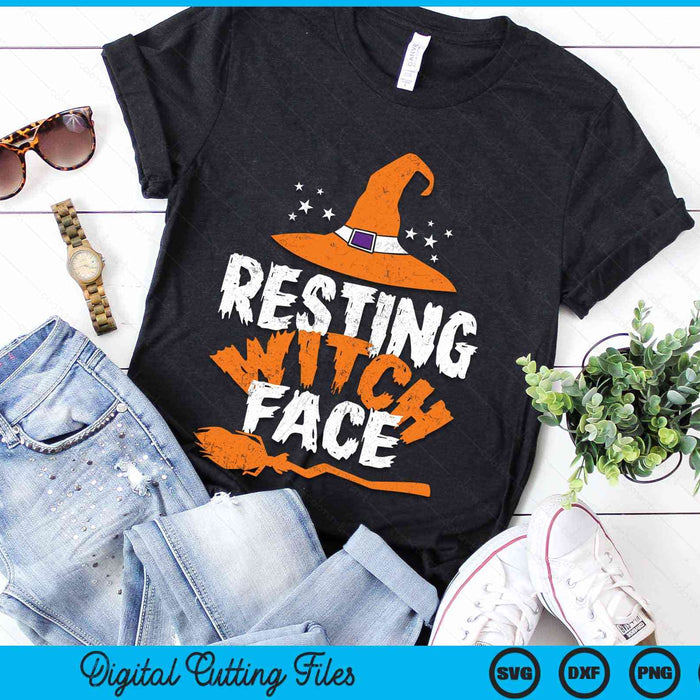 Resting witch face Halloween Fan Funny Halloween SVG PNG Digital Cutting File