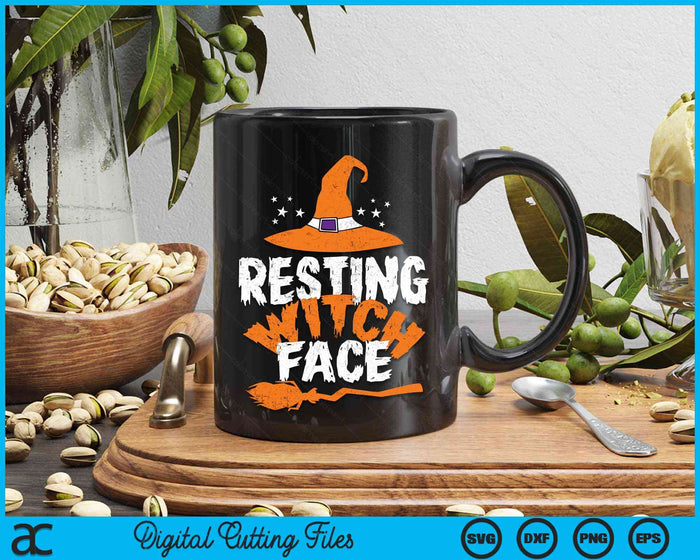 Resting witch face Halloween Fan Funny Halloween SVG PNG Digital Cutting File