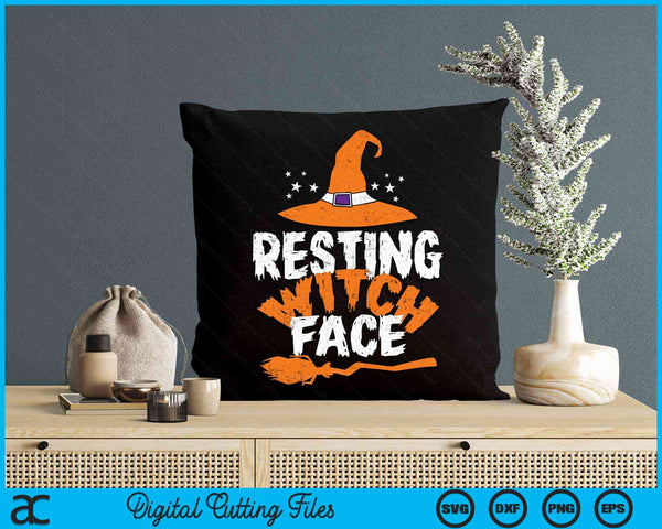 Resting witch face Halloween Fan Funny Halloween SVG PNG Digital Cutting File