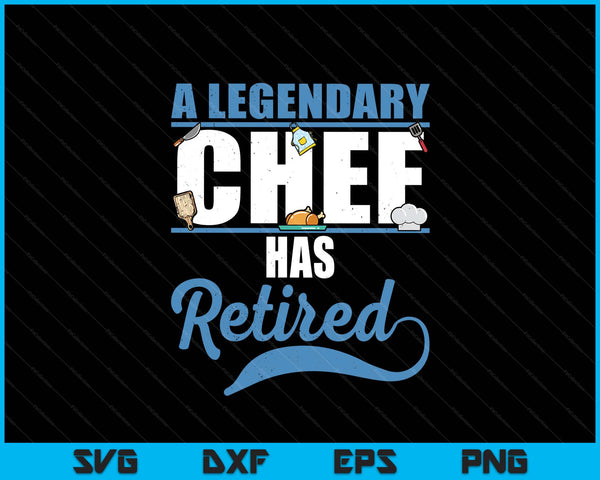 Retired chef retirement SVG cut file
