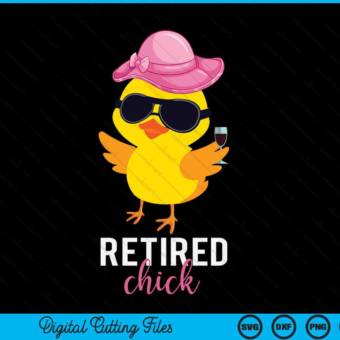 Retired chick retirement pension vacation pensioner resigned SVG cut file