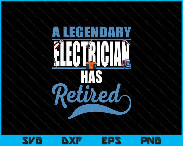 Retired electrician retirement SVG cut file