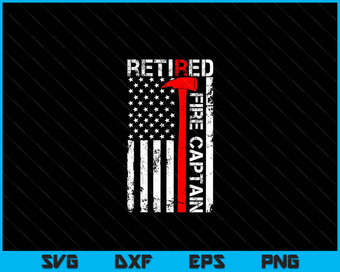 Retired Firefighter Fire Captain Retirement Uas Flag Gifts SVG PNG Digital Cutting File