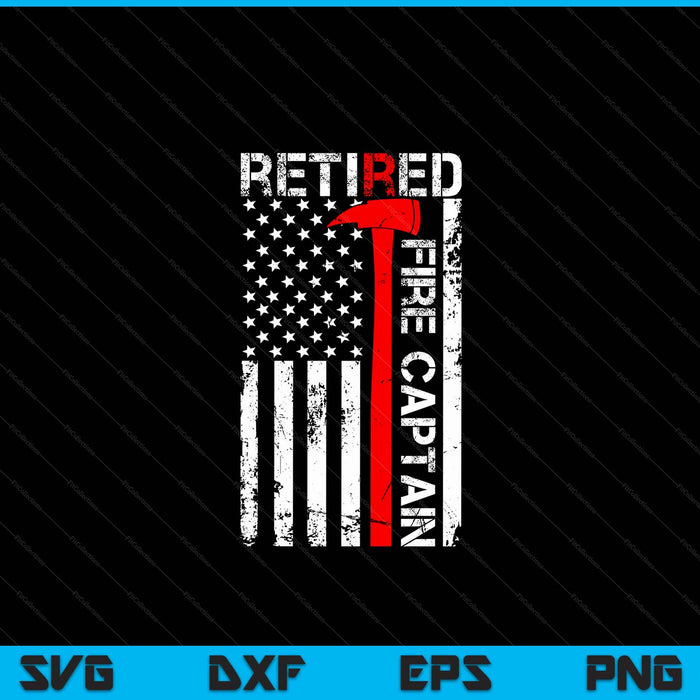 Retired Firefighter Fire Captain Retirement Uas Flag Gifts SVG PNG Digital Cutting File