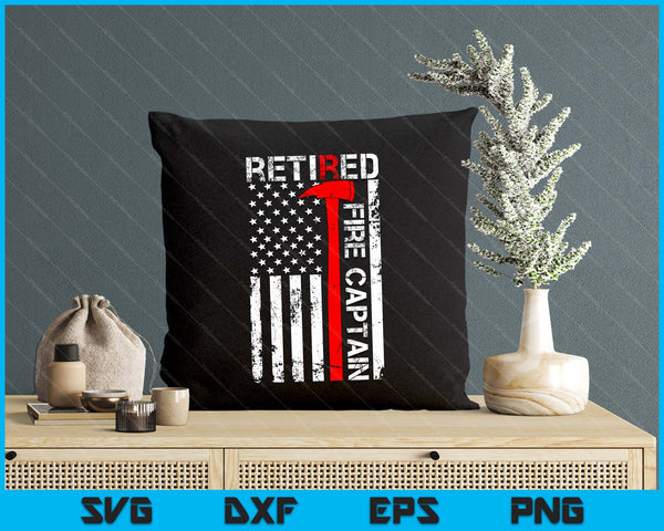 Retired Firefighter Fire Captain Retirement Uas Flag Gifts SVG PNG Digital Cutting File