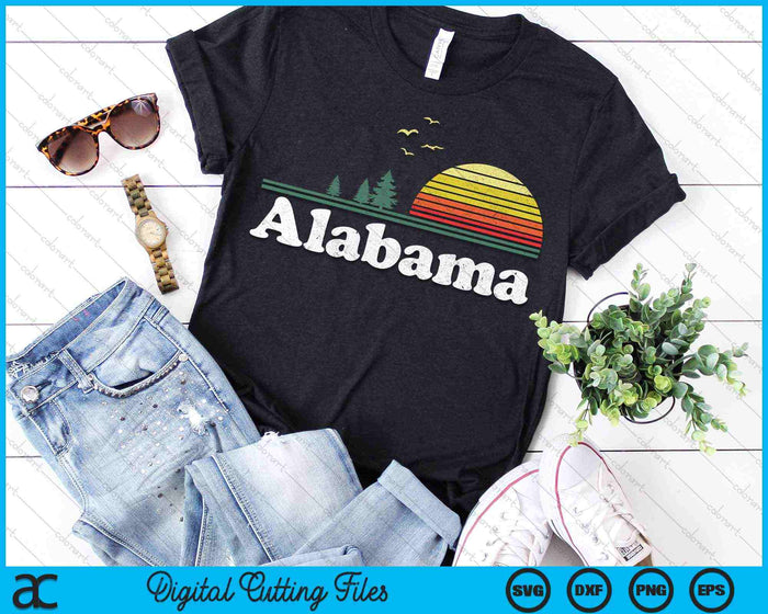 Retro Alabama State Park AL Home Design SVG PNG Cortar archivos imprimibles