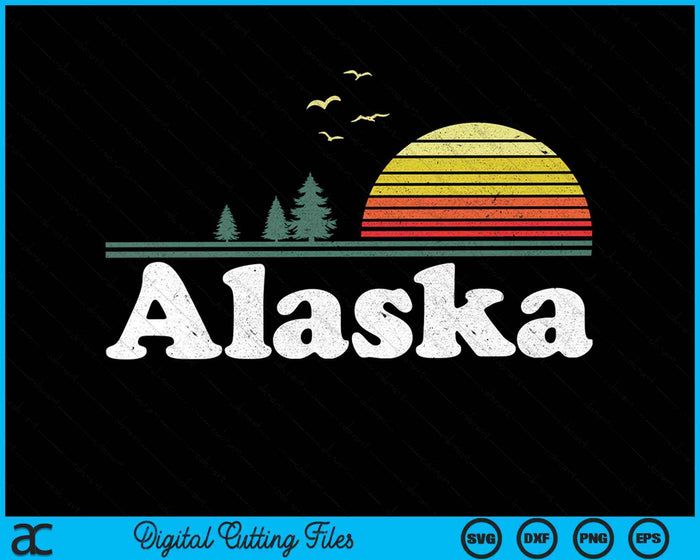 Retro Alaska State Park AK Home Design SVG PNG Cortar archivos imprimibles