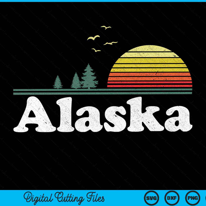 Retro Alaska State Park AK Home Design SVG PNG Cortar archivos imprimibles