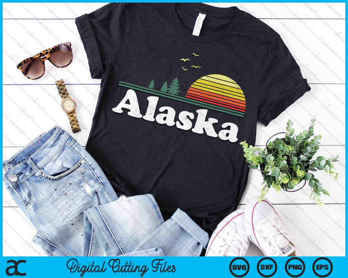 Retro Alaska State Park AK Home Design SVG PNG Cortar archivos imprimibles