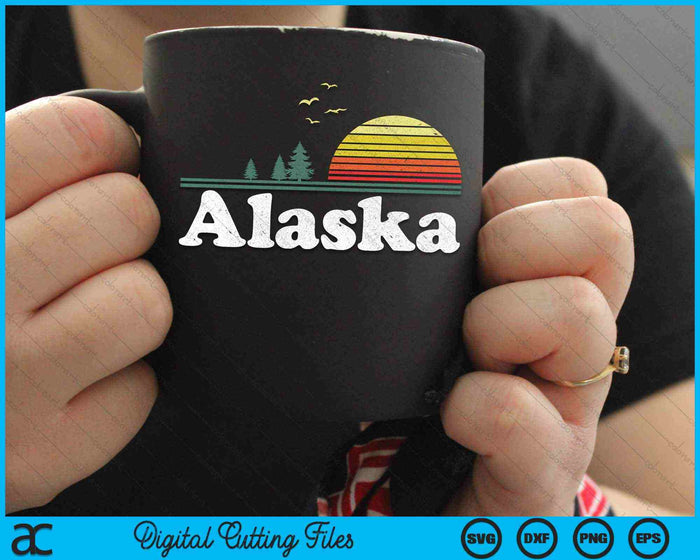 Retro Alaska State Park AK Home Design SVG PNG Cortar archivos imprimibles