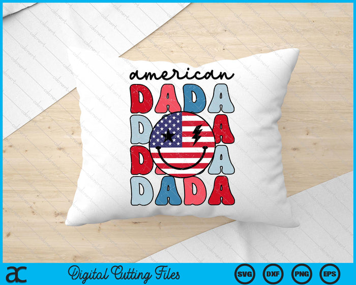 Retro American Dada American Flag Cute 4th Of July Patriotic SVG PNG Digital Cutting Files