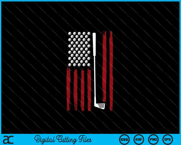 Retro American Flag Golf Gift for Golfer Funny Golf Club SVG PNG Digital Cutting Files