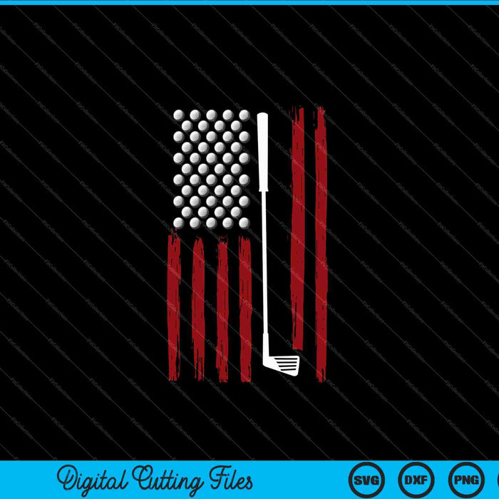 Retro Amerikaanse vlag Golf cadeau voor golfer grappige Golf Club SVG PNG digitale snijden-bestanden