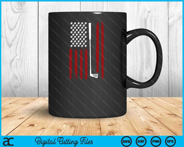 Retro American Flag Golf Gift for Golfer Funny Golf Club SVG PNG Digital Cutting Files