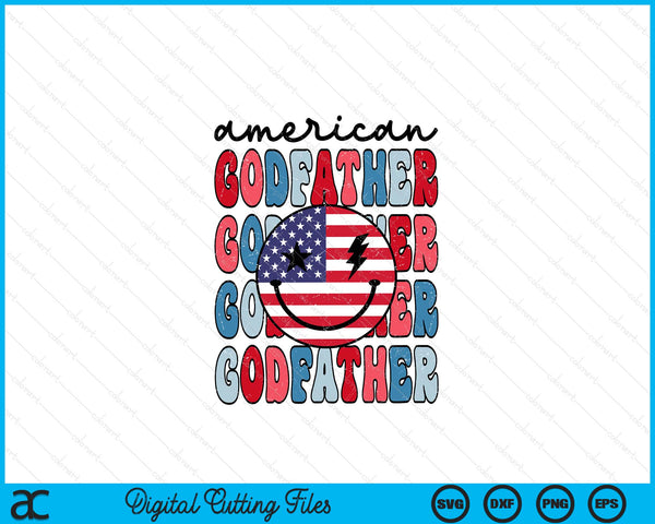 Retro Amerikaanse Godfather Amerikaanse vlag schattig 4 juli patriottische SVG PNG digitale snijbestanden