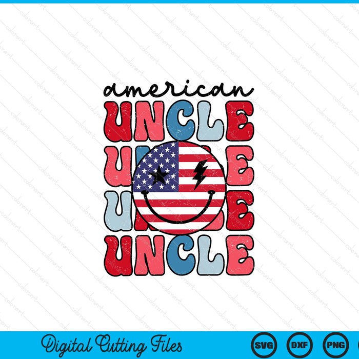 Retro American uncle American flag cute 4th of July patriotic SVG cut file