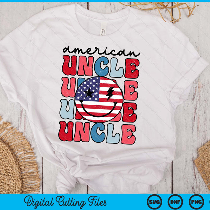 Retro American Uncle American Flag Cute 4th Of July Patriotic SVG PNG Digital Cutting Files