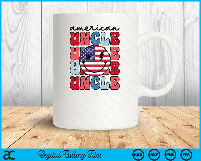 Retro American Uncle American Flag Cute 4th Of July Patriotic SVG PNG Digital Cutting Files