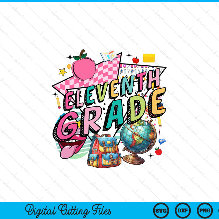 Retro Back To School 11th Grade SVG PNG Digital Printable Files