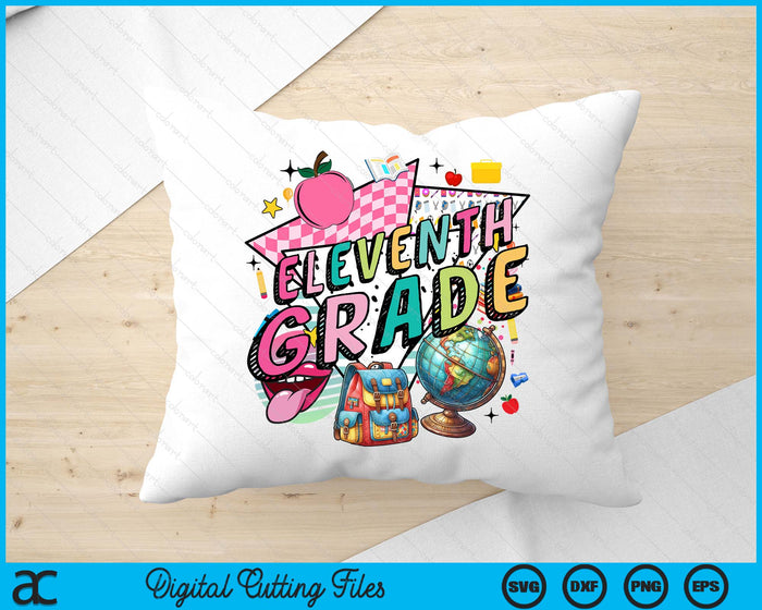 Retro Back To School 11th Grade SVG PNG Digital Printable Files