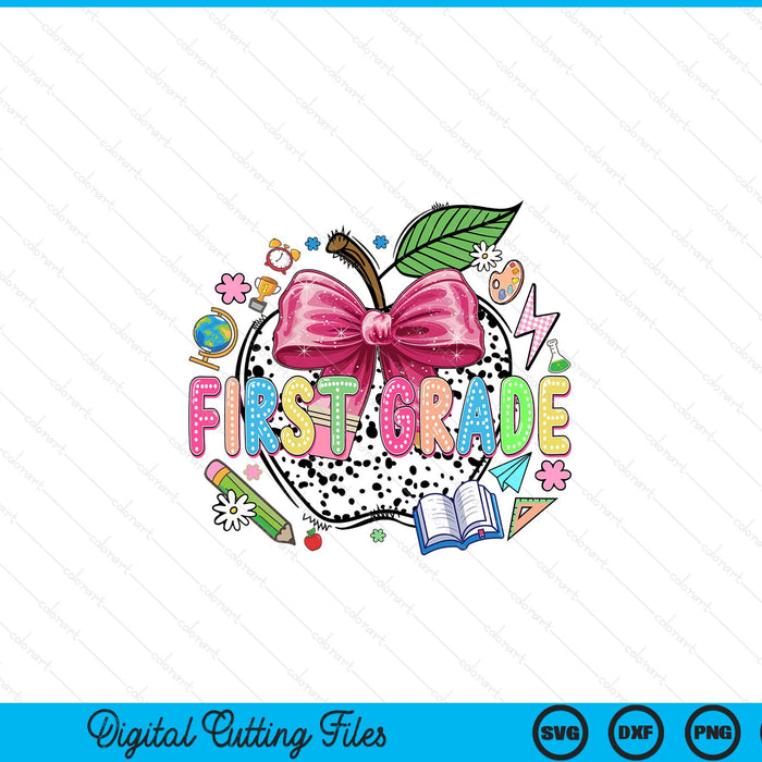 Retro back to school bundle 1st grade first day of school SVG cut file
