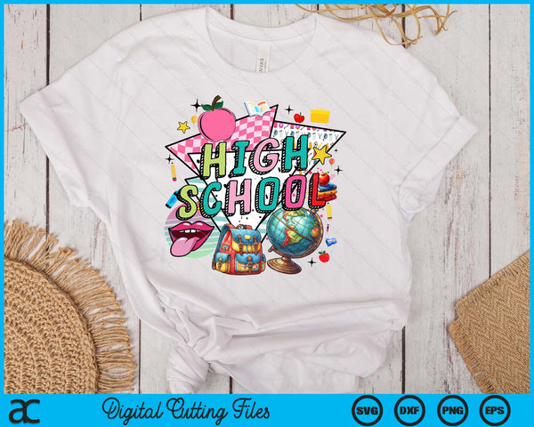 Retro Back To School High school SVG PNG Digital Printable Files