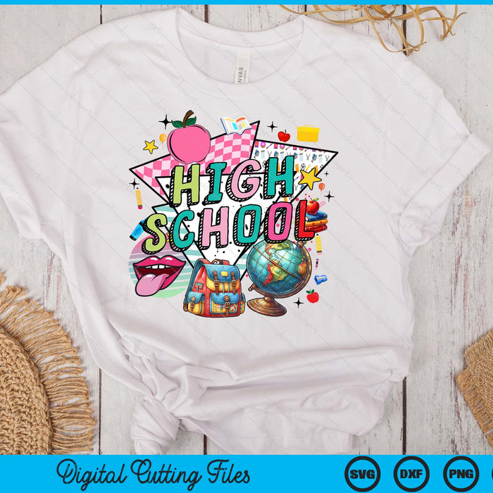 Retro Back To School High school SVG PNG Digital Printable Files