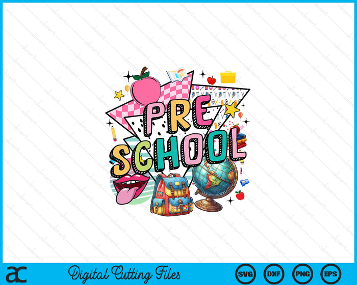 Retro Back To School Preschool SVG PNG Digital Printable Files