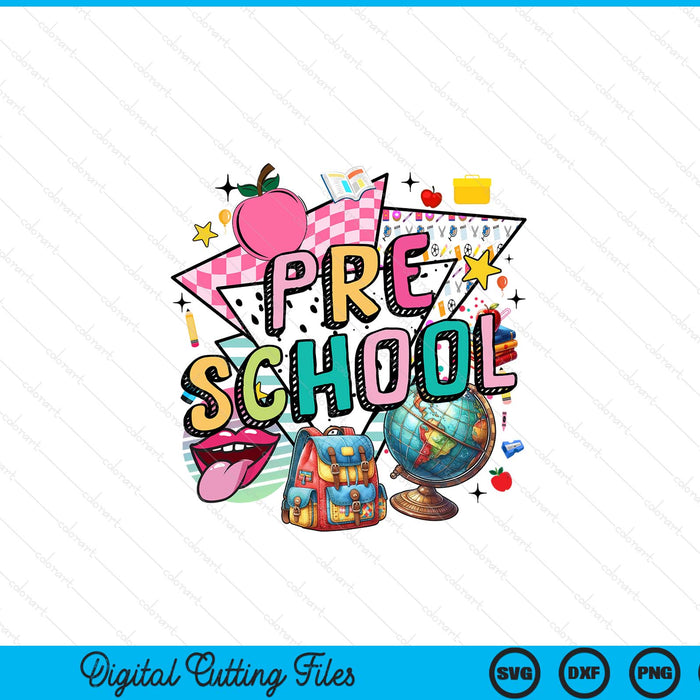 Retro Back To School Preschool SVG PNG Digital Printable Files