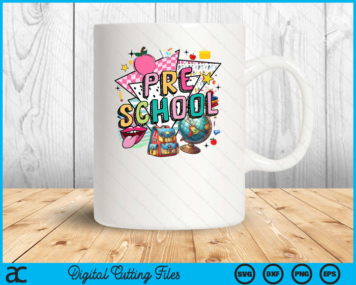 Retro Back To School Preschool SVG PNG Digital Printable Files