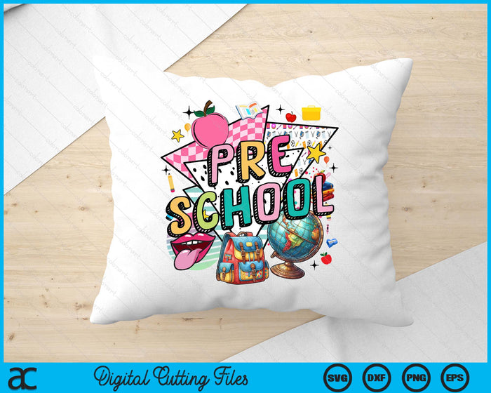 Retro Back To School Preschool SVG PNG Digital Printable Files