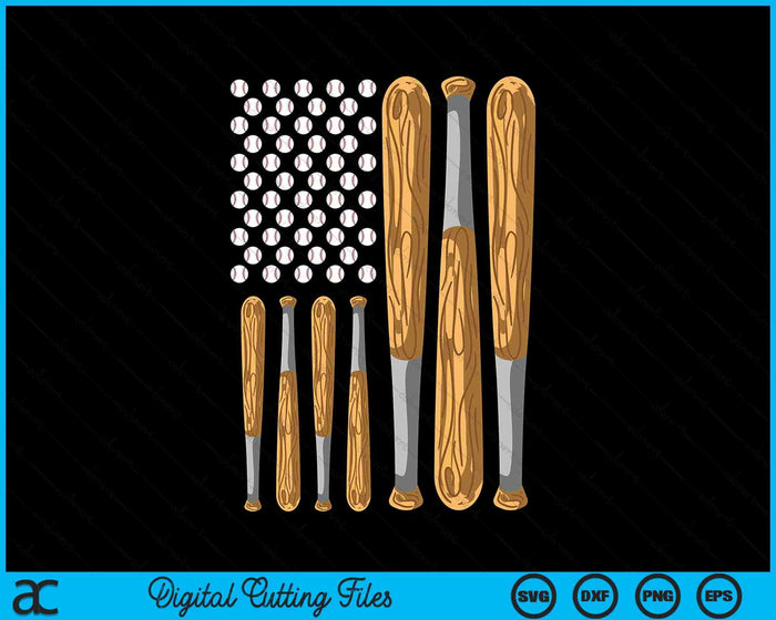 Retro Baseball American Flag Vintage Baseball Flag SVG PNG Digital Cutting Files