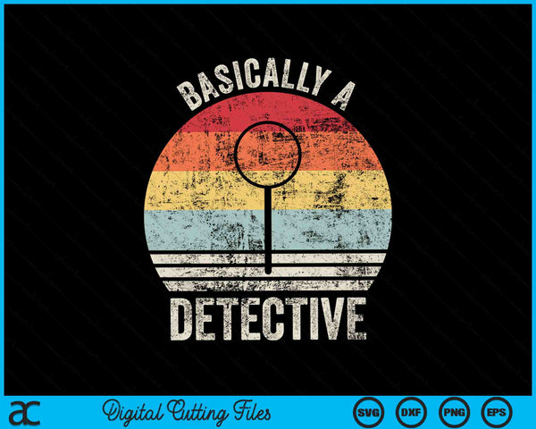 Retro eigenlijk een detective grappige Vintage SVG PNG digitale snijbestanden