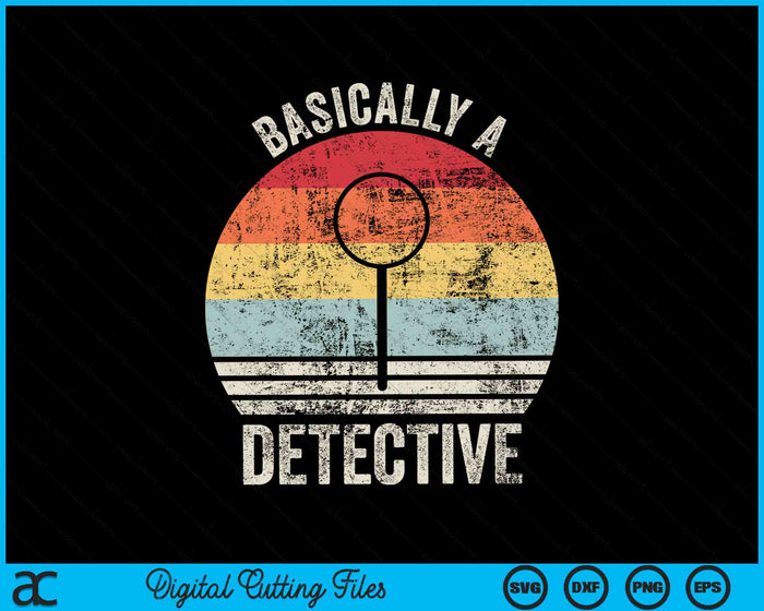 Retro eigenlijk een detective grappige Vintage SVG PNG digitale snijbestanden