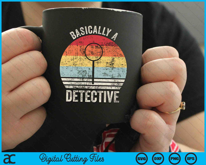 Retro eigenlijk een detective grappige Vintage SVG PNG digitale snijbestanden
