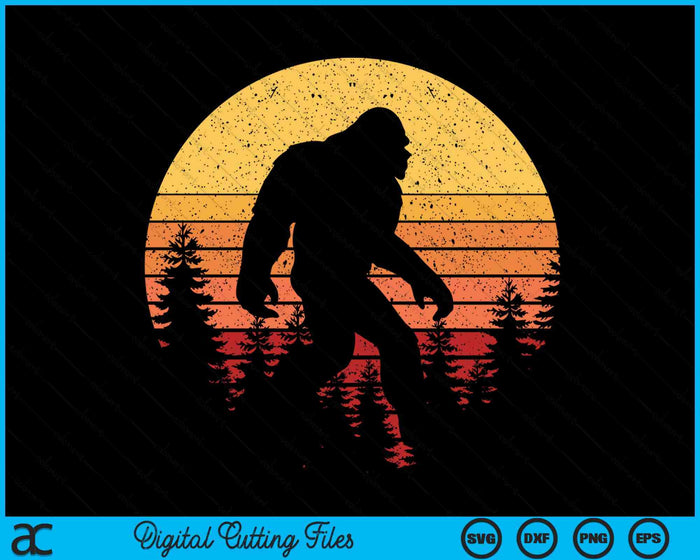 Retro Bigfoot Believer Silhouette Sasquatch Hide And Seek SVG PNG Digital Printable Files