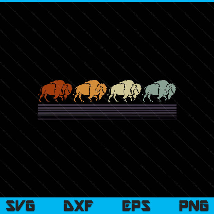 Retro Buffalo SVG PNG Digital Printable Files
