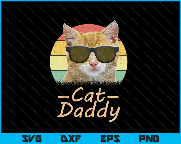 Retro Cat Daddy 80s 90S Style SVG PNG Cutting Printable Files