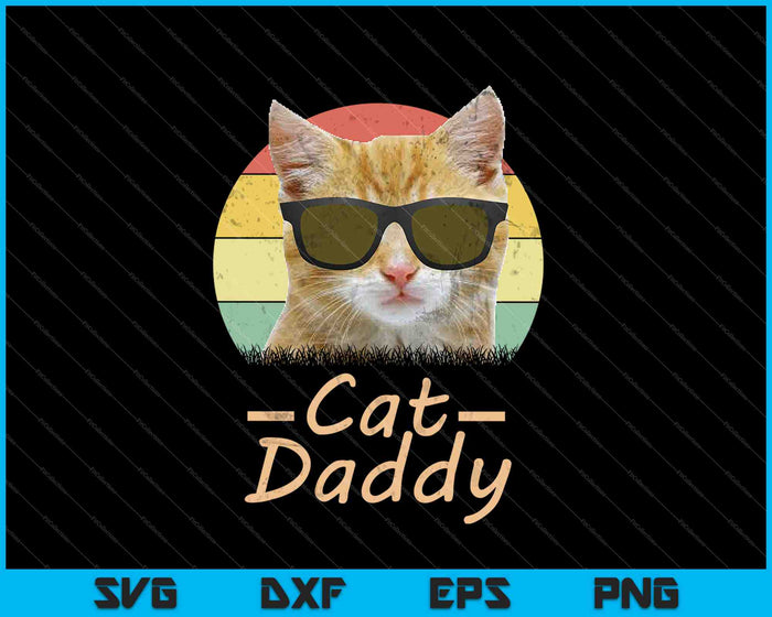 Retro Cat Daddy 80s 90S Style SVG PNG Cutting Printable Files