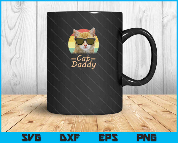 Retro Cat Daddy 80s 90S Style SVG PNG Cutting Printable Files