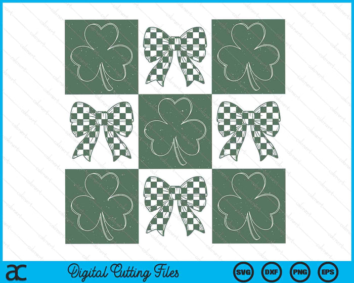 Retro Checkered St Patrick's Day SVG PNG Digital Printable Files