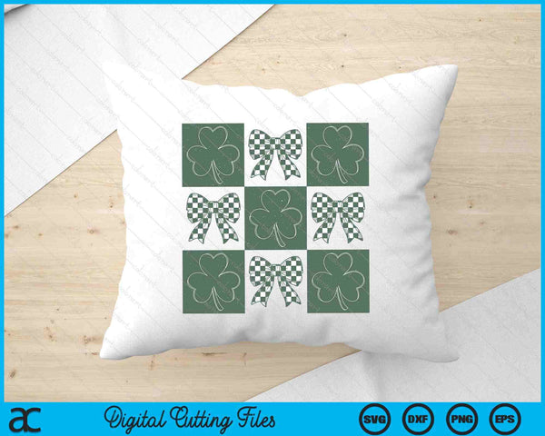 Retro Checkered St Patrick's Day SVG PNG Digital Printable Files