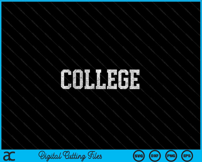 Retro College Funny T-Shirt Graduation SVG PNG Cutting Printable Files