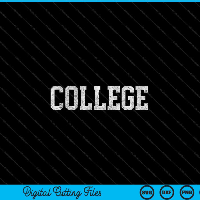 Retro College grappig T-shirt afstuderen SVG PNG snijden afdrukbare bestanden