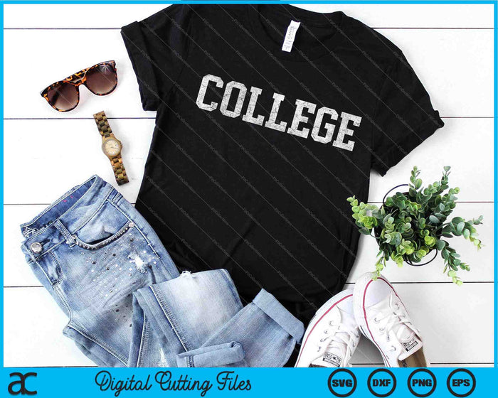 Retro College Camiseta divertida Graduación SVG PNG Cortar archivos imprimibles