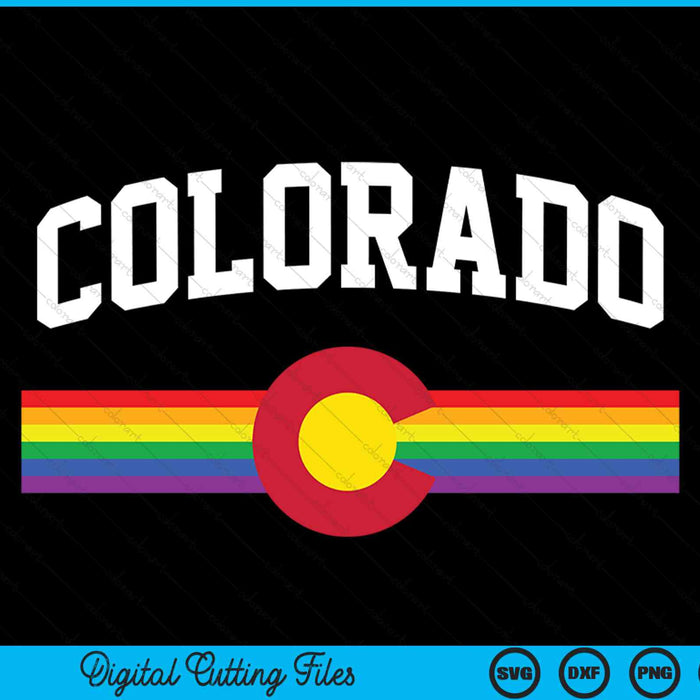 Retro Colorado rainbow flag LGBTQ gay Lesbian pride SVG cut file