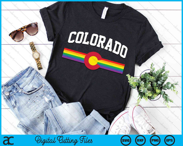 Retro Colorado Rainbow Flag LGBTQ Gay Lesbian Pride SVG PNG Digital Cutting Files