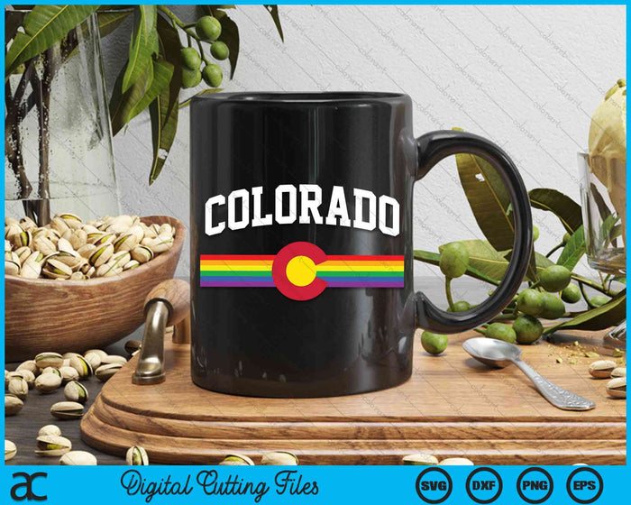 Retro Colorado Rainbow Flag LGBTQ Gay Lesbian Pride SVG PNG Digital Cutting Files