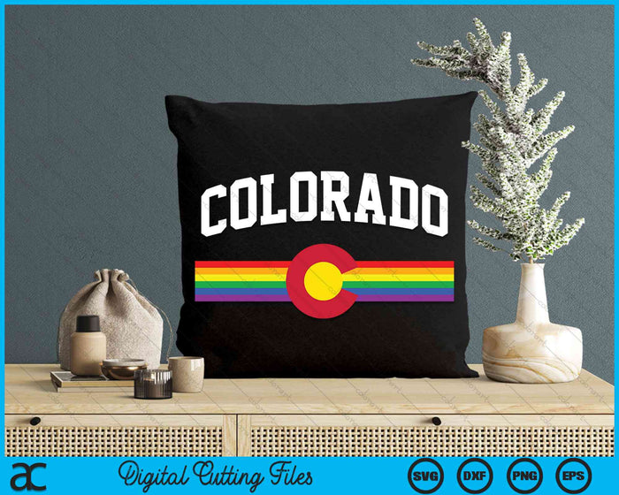 Retro Colorado Rainbow Flag LGBTQ Gay Lesbian Pride SVG PNG Digital Cutting Files