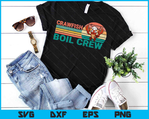 Retro Crawfish Boil Crew Gift -Crayfish Crawdad Mudbug Lover SVG PNG Digital Printable Files